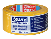 Gul ribbad byggtejp tesa® 4844 med tesa Professional-etikett, 33 m x 50 mm