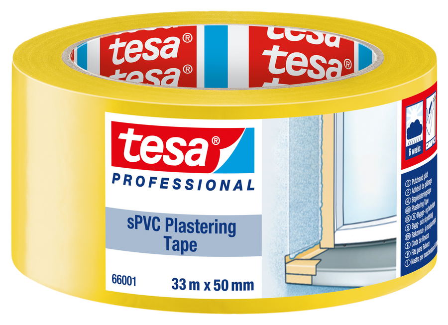 tesa® 66001 byggtejp gul – produktbild från tillverkaren