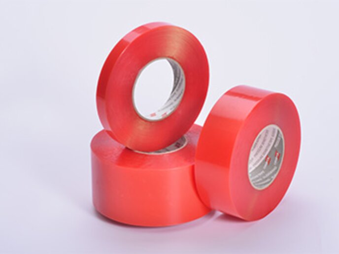 Orabond® 1397P Dubbelhäftande PET-film transparent röd PP-liner – produktbild från tillverkaren