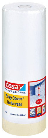Stående rulle tesa® 4368 easy cover maskeringsfilm med produktetikett
